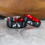 Wolves Rings, Howling Wolves Wedding Bands, Wolf Jewelry