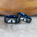 Wolves Rings, Howling Wolves Wedding Bands, Wolf Jewelry - Image 4