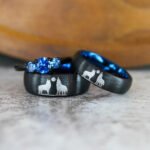 Wolves Rings, Howling Wolves Wedding Bands, Wolf Jewelry