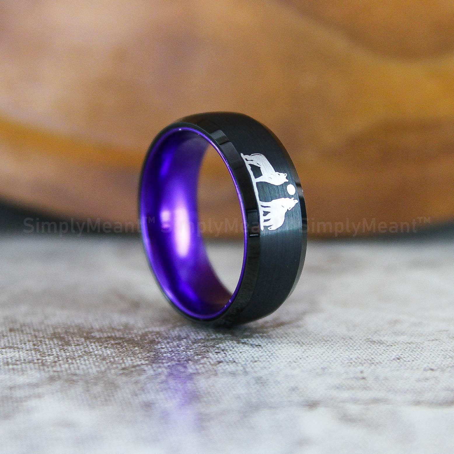 IMG_2827 Wolves Rings, Howling Wolves Wedding Bands, Wolf Jewelry - Image 1