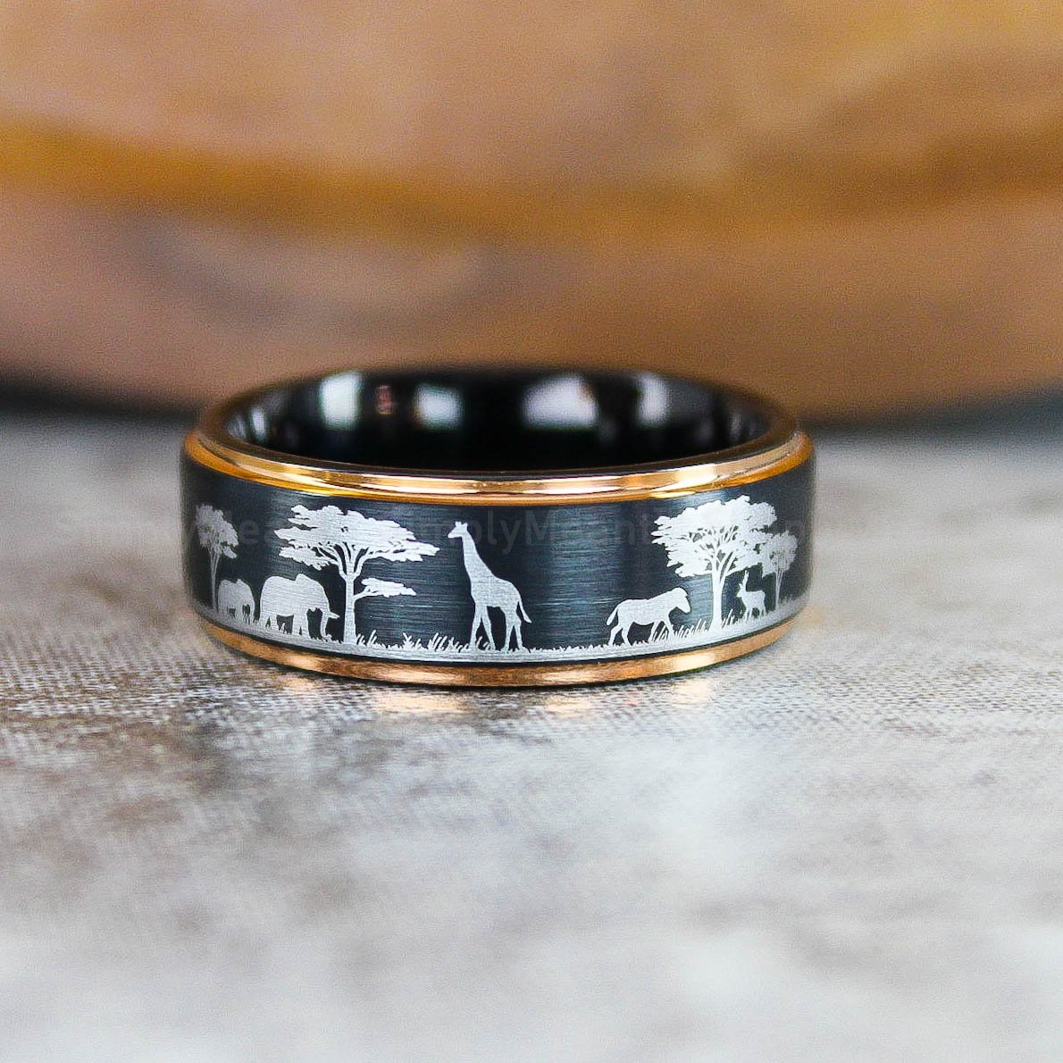 IMG_2831 Savanna Ring, African Safari Ring, African Landscape Ring, Big Five Game Animals, African Savanna Ring, Serengeti Ring, African Jewelry - Image 1