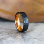 Black Hammered Rings, Black Wedding Bands, Hammered Wedding Bands, Black Wedding Rings - Image 3