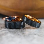 Black Hammered Rings, Black Wedding Bands, Hammered Wedding Bands, Black Wedding Rings